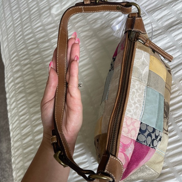 Vintage COACH Patchwork Mini Y2K Shoulder Purse - Picture 5 of 13
